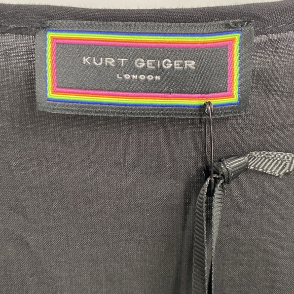 Kurt Geiger London Black Evil Eye Embellished Swim Cover Up Kaftan Size Medium - Picture 7 of 11